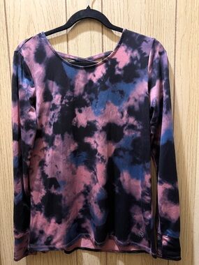 Wander Pink, Blue & Black Tie-Dye Long Sleeve Top
